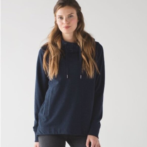 lululemon athletica Tops - Lululemon Split Pullover Blue Hoodie Size 2